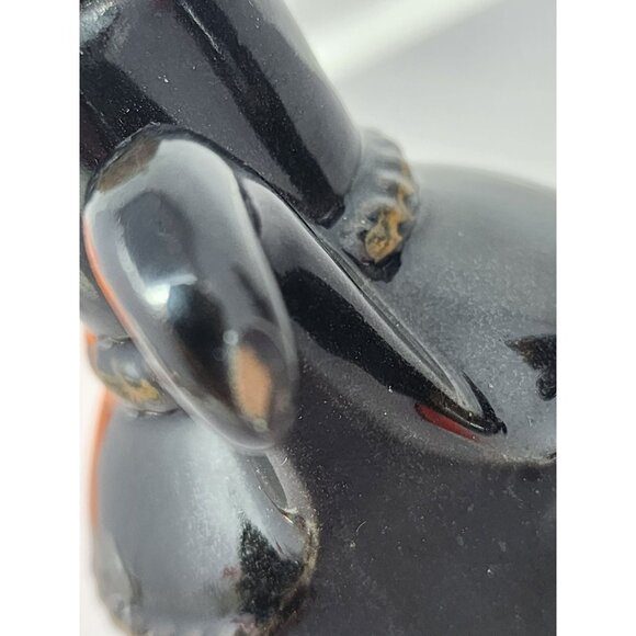 Vintage Black Ceramic Oil & Vinegar Cruet Set With Cork Stoppers Retro MCM Decor - Picture 7 of 10